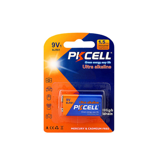 PKCell (6LR61) 9V Battery Ultra Alkaline Battery